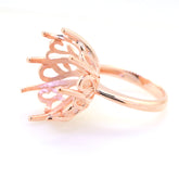 Art Deco Sterling Silver Semi Mount Ring Setting Round RD 20x20mm Syzjewelry